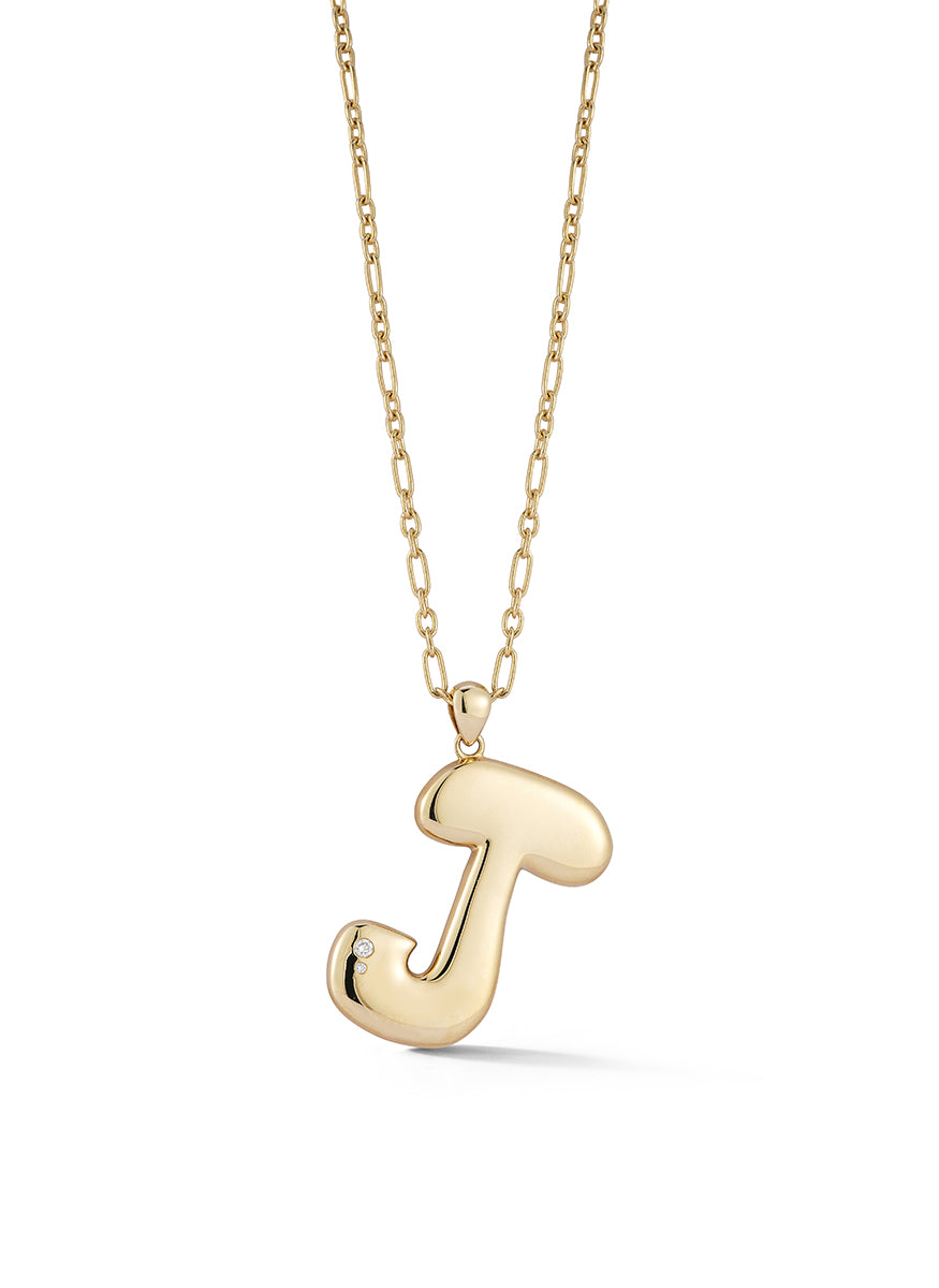 “J” Large Bubble Alpha Charm