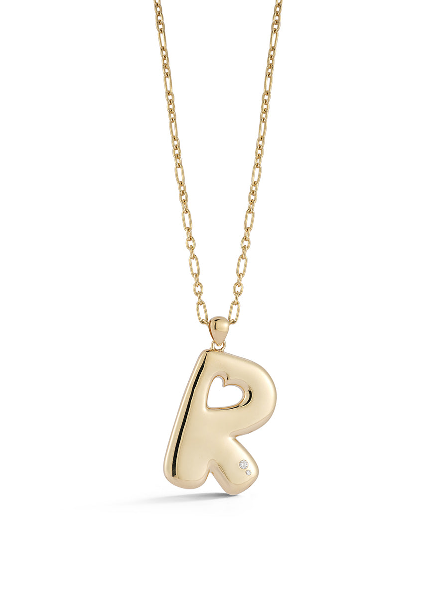 'R' Bubble Alphabet Charm, Large