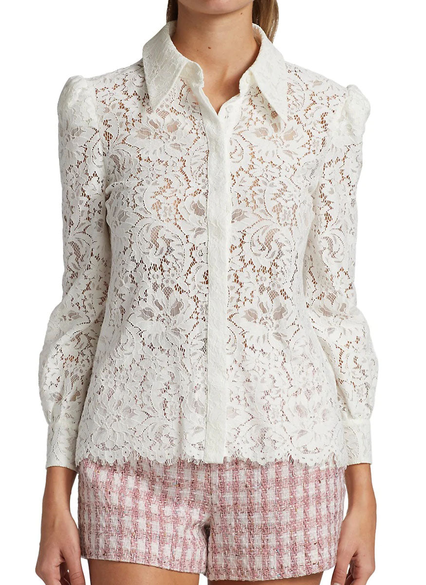 Jenica Lace Blouse in Ivory Lace - L'Agence