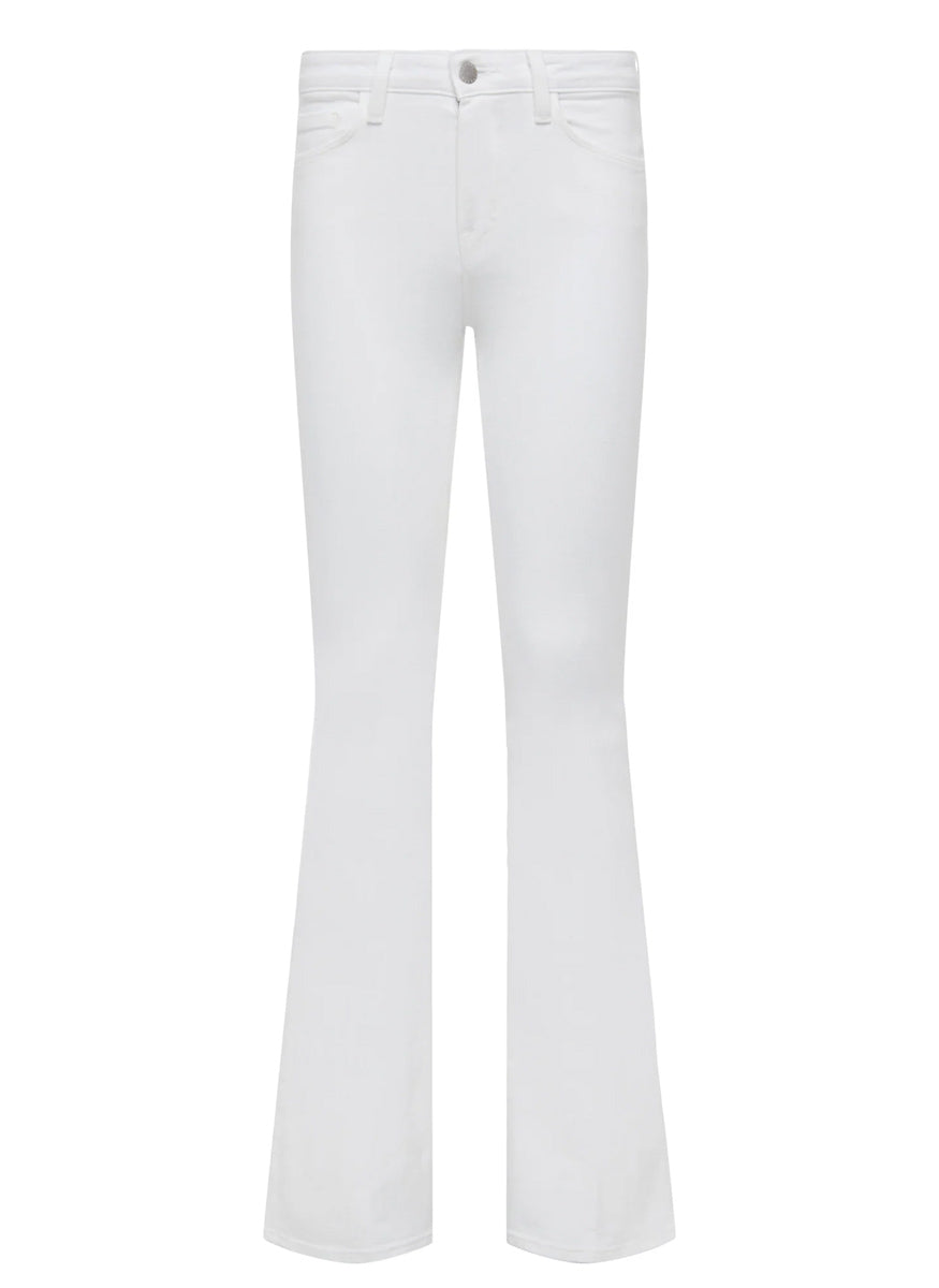 Bell High Rise Flare Jean in Blanc - L'Agence