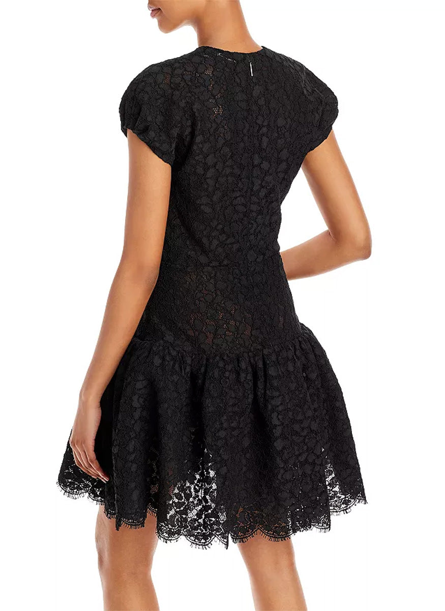 Corded Floral Lace Ruffle Dress