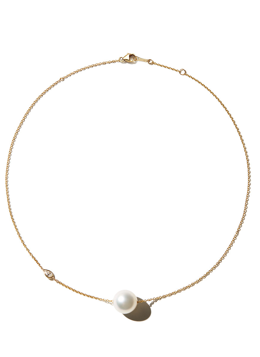 South Sea Pearl and Pearshape Diamond Necklace