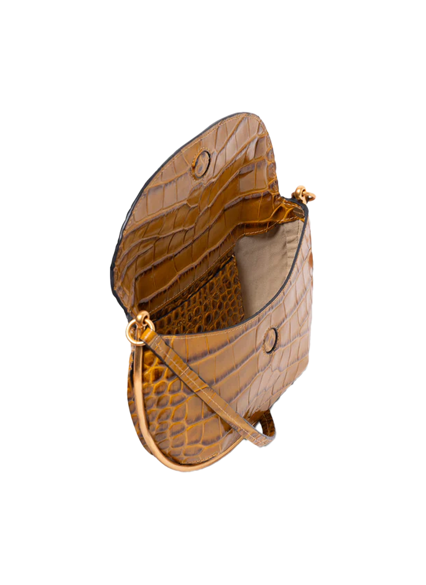 Kate Mini Crossbody Shoulder Bag in Saddle Leather Croco - Wandler