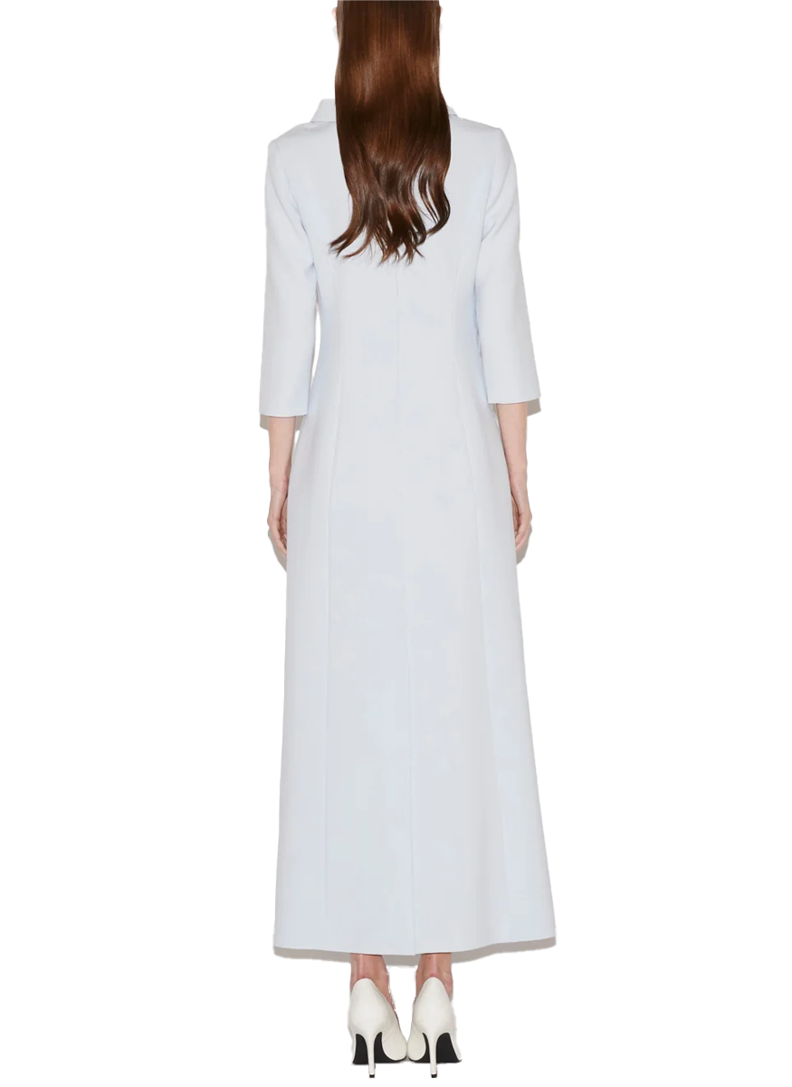 Brianna Midi Dress in Blue Crepe - Huishan Zhang