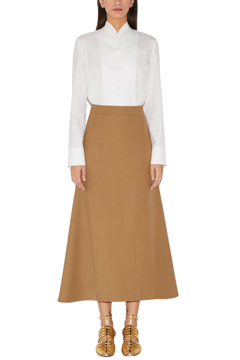 Vicky Skirt in Dark Camel Tailoring