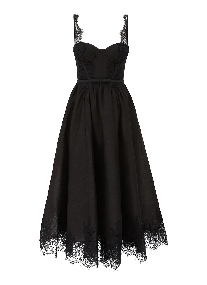 Valiant Lace Trim Midi Dress - Zimmermann