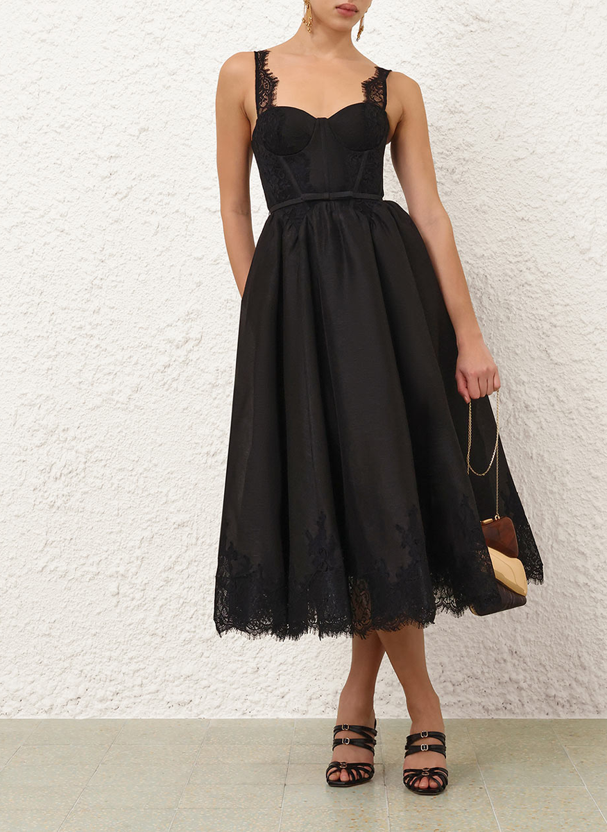 Valiant Lace Trim Midi Dress - Zimmermann