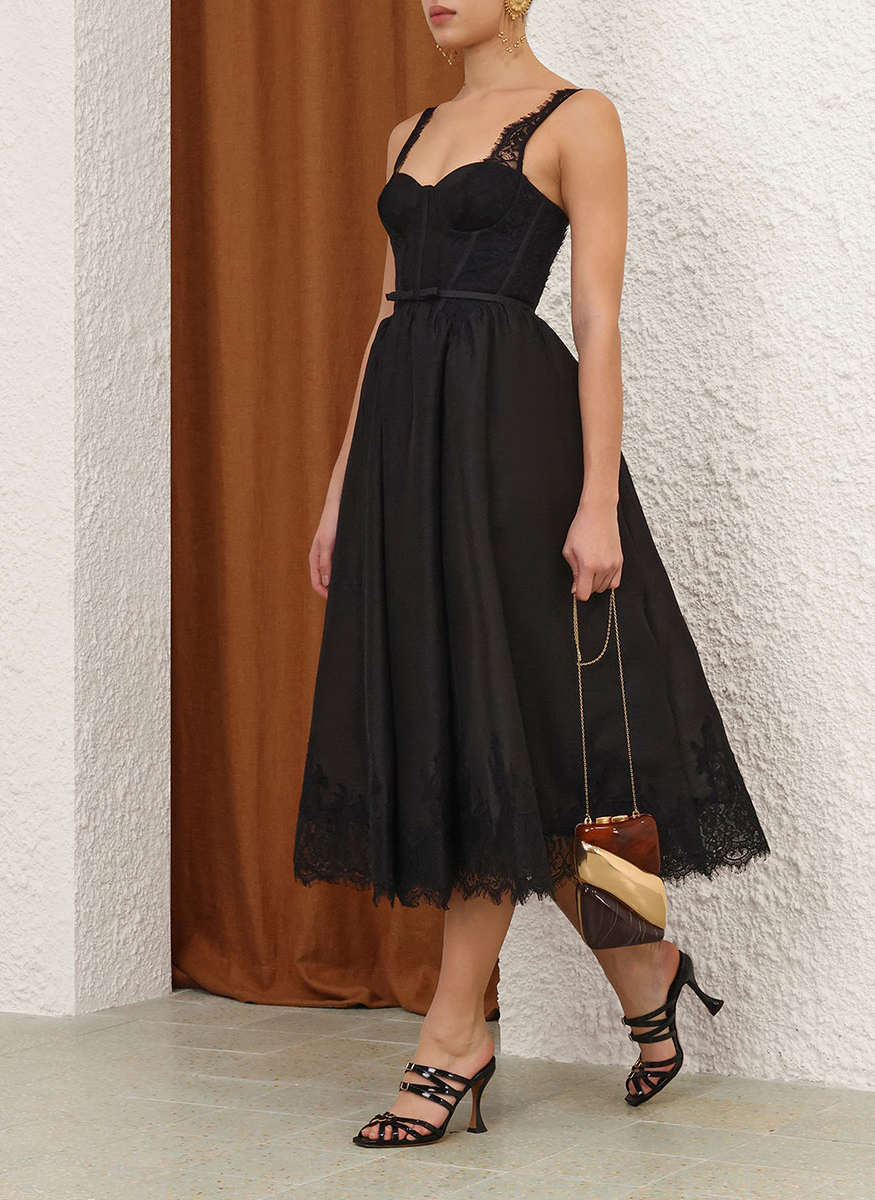 Valiant Lace Trim Midi Dress - Zimmermann