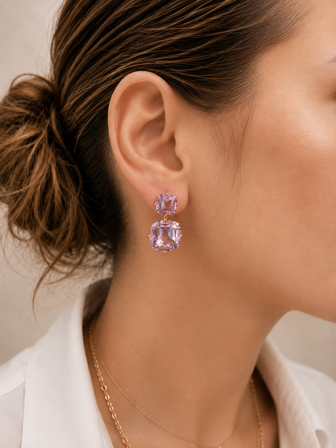 Gossip 2-Tier Lavander Earrings