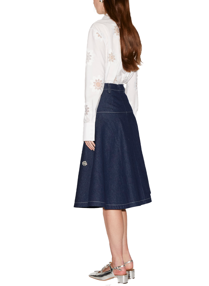 Sabrina Embroidered Cotton Shirt - Huishan Zhang