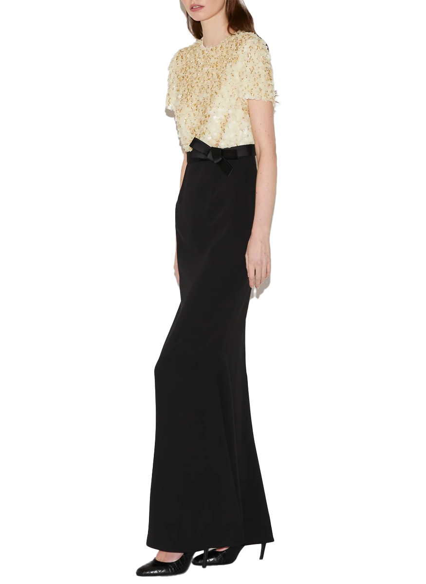 Leila Gown with Black Sable Sequins - Huishan Zhang