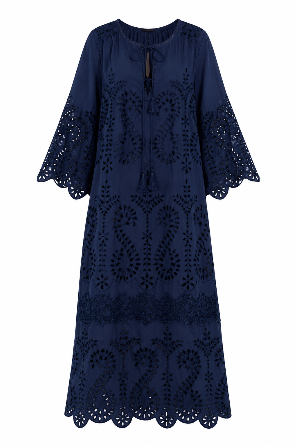 Norah Dress in Indigo Embroidery