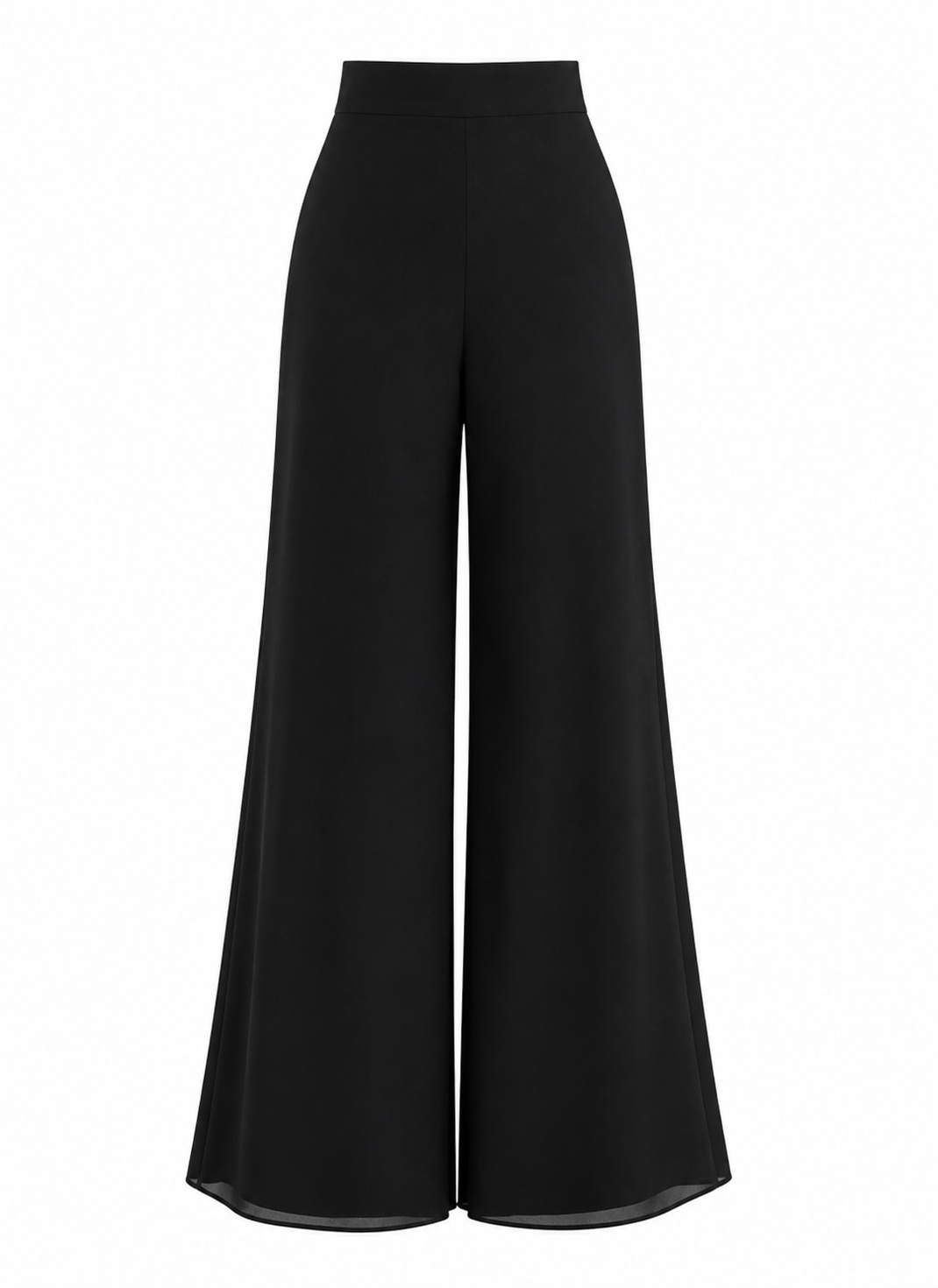 Chiffon Full Leg Pant in Black