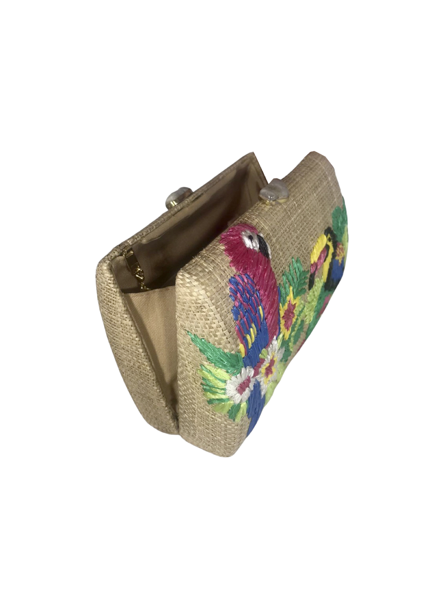 Candice Tropical Clutch with Embroidery - Serpui