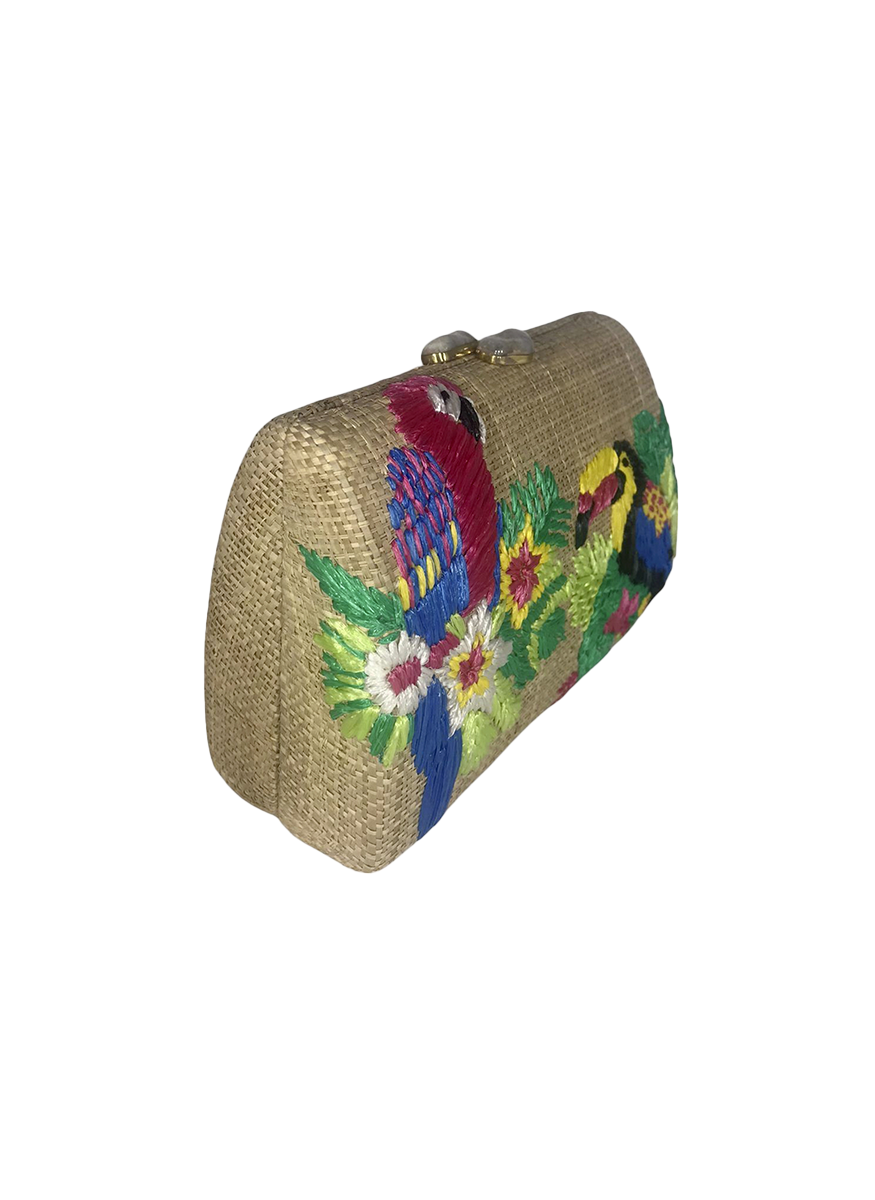 Candice Tropical Clutch with Embroidery - Serpui