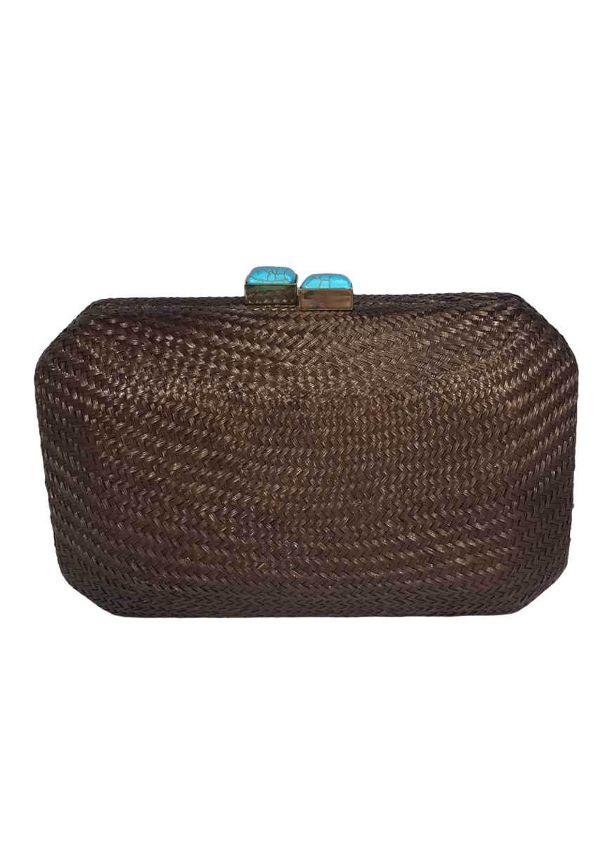 Leticia Clutch with Turquoise Strap