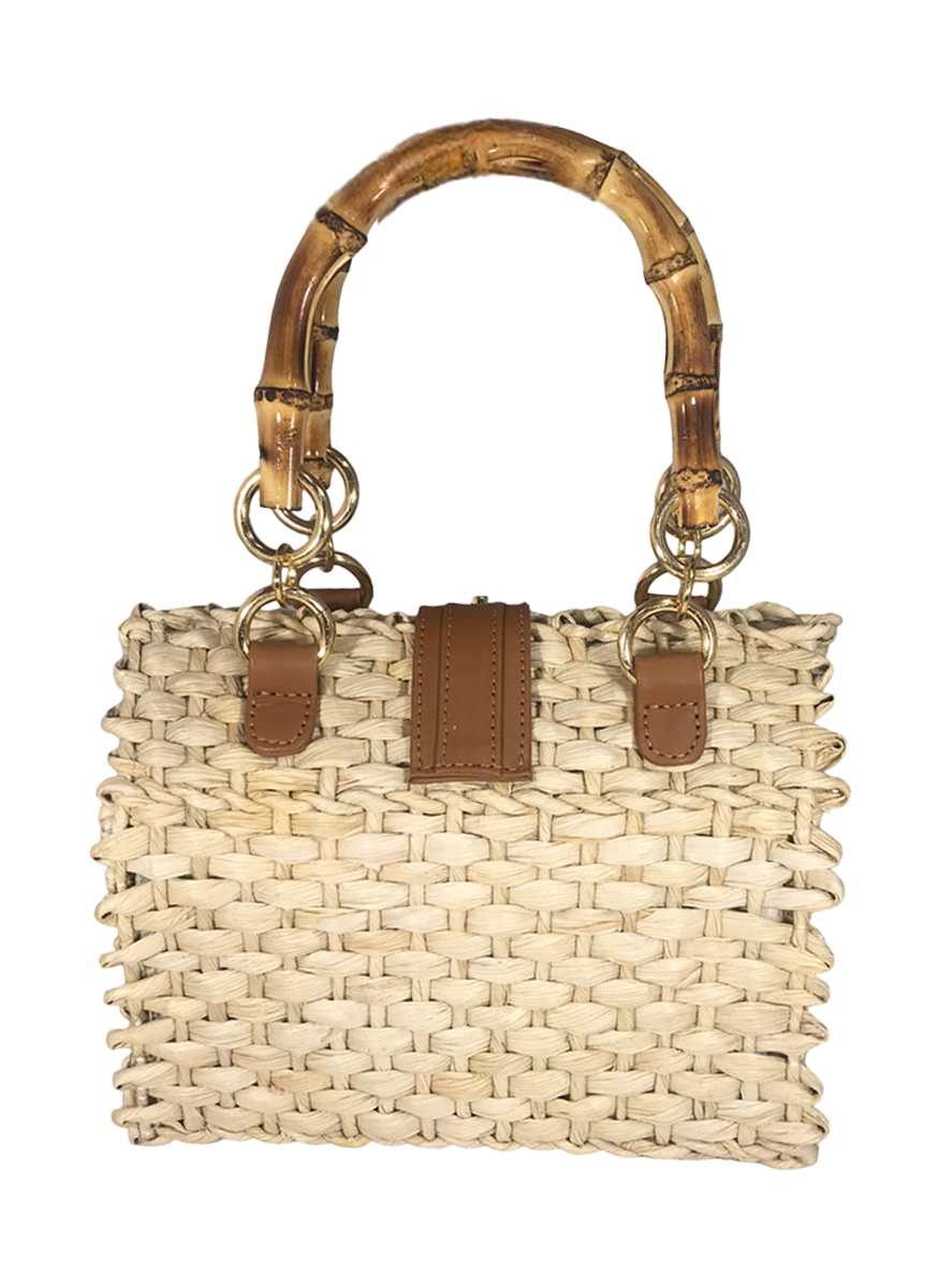 Fabiana Straw Mini Basket Top Handle - Serpui