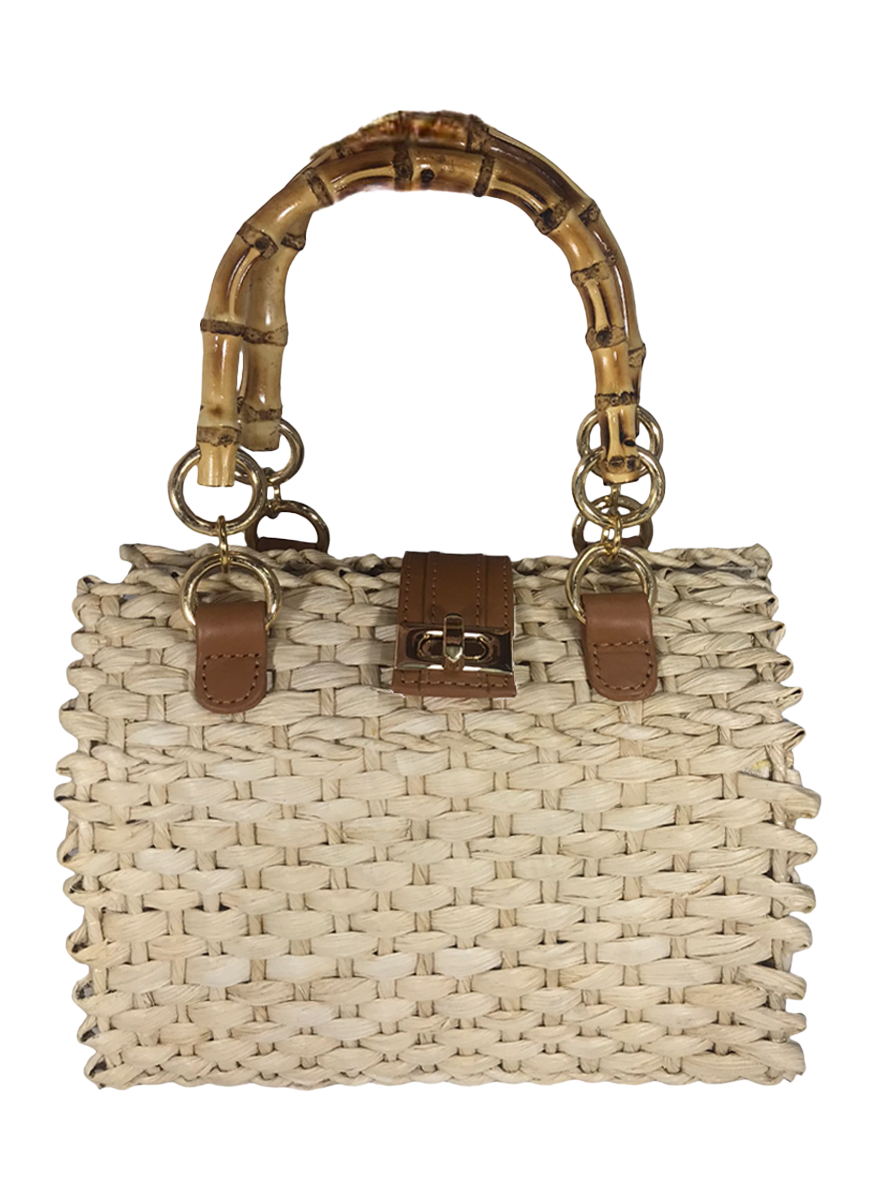 Fabiana Straw Mini Basket Top Handle