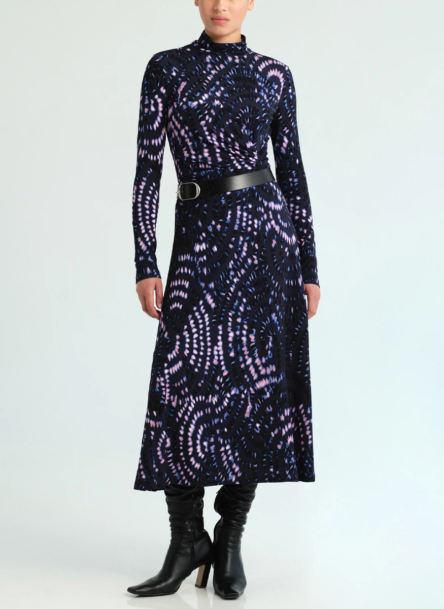 Hera Dress in Veneta Arc Navy - Cara Cara