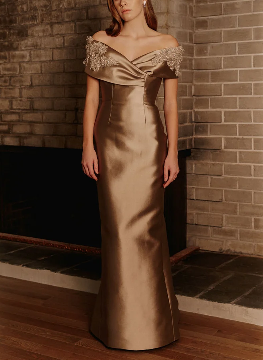 Off the Shoulder Margaret Gown with Embellishment