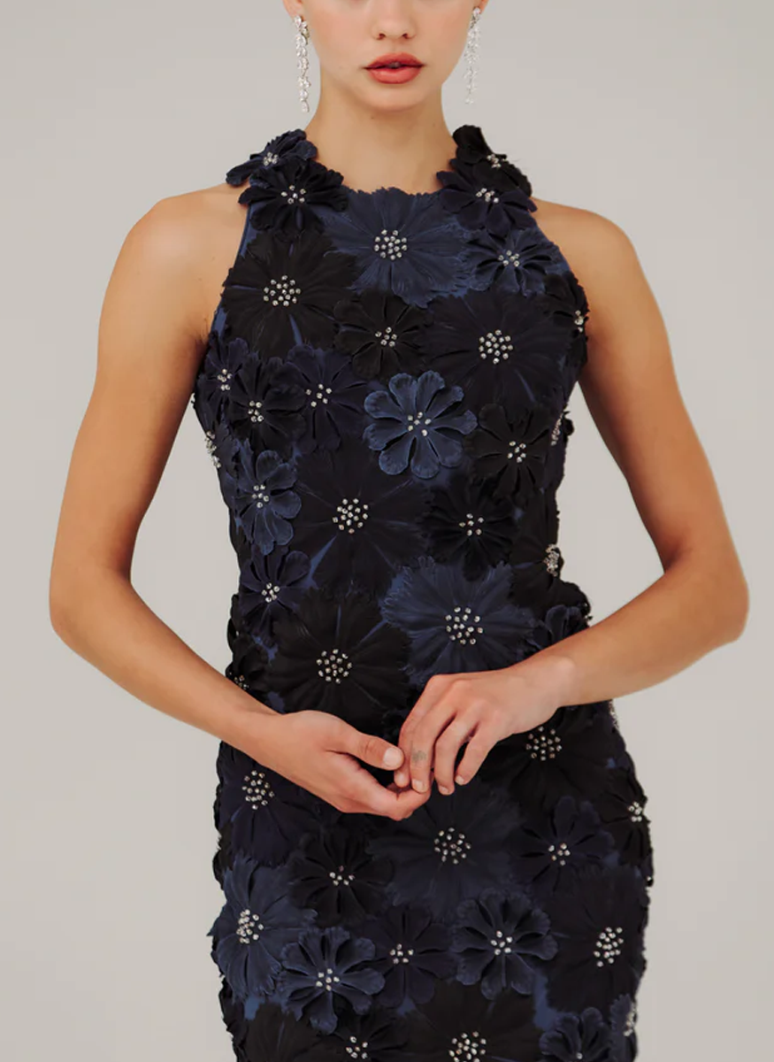 Racer Neck Ombre Gown with Full Petals - Catherine Regehr