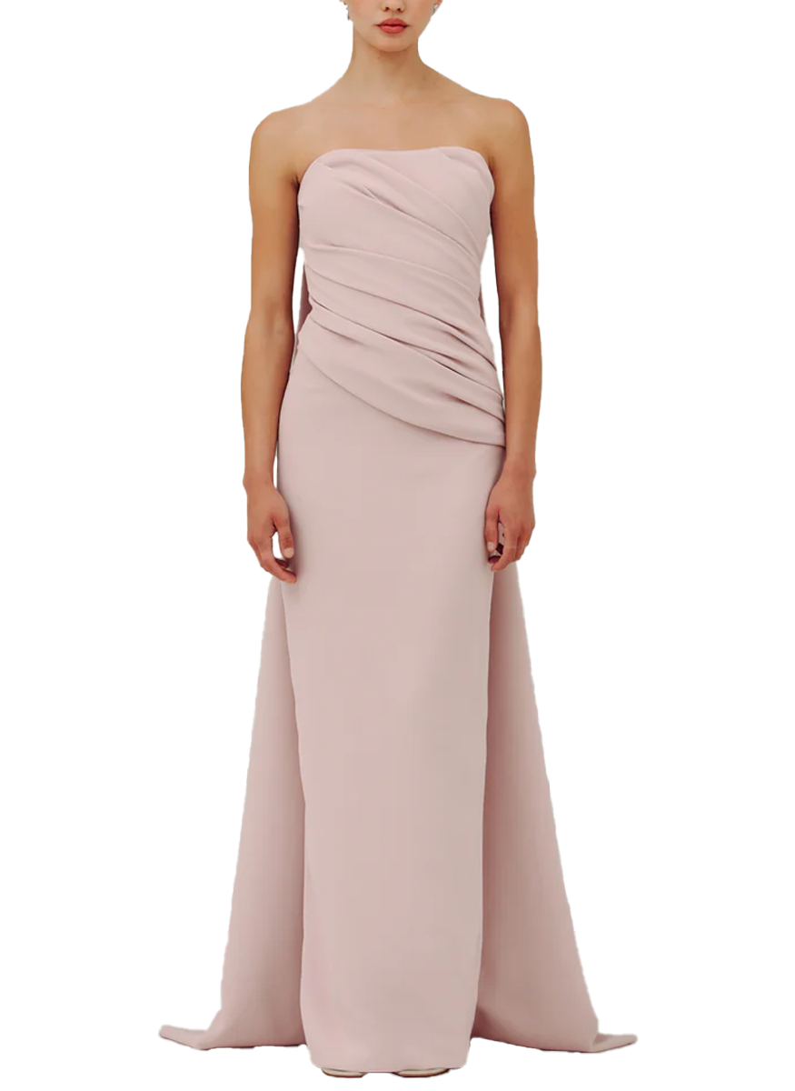 Strapless Side Drape Gown with Back Ties