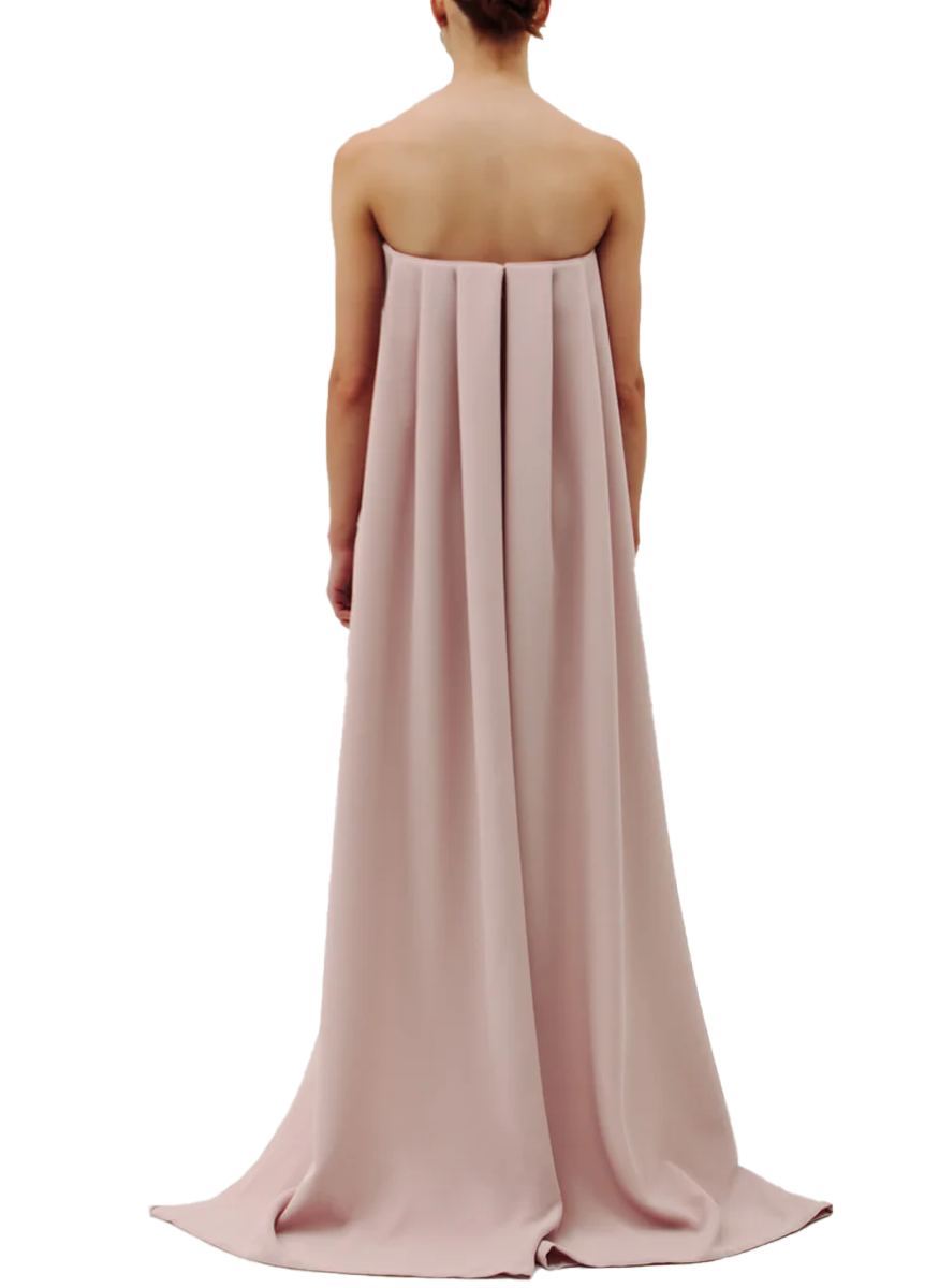Strapless Side Drape Gown with Back Ties