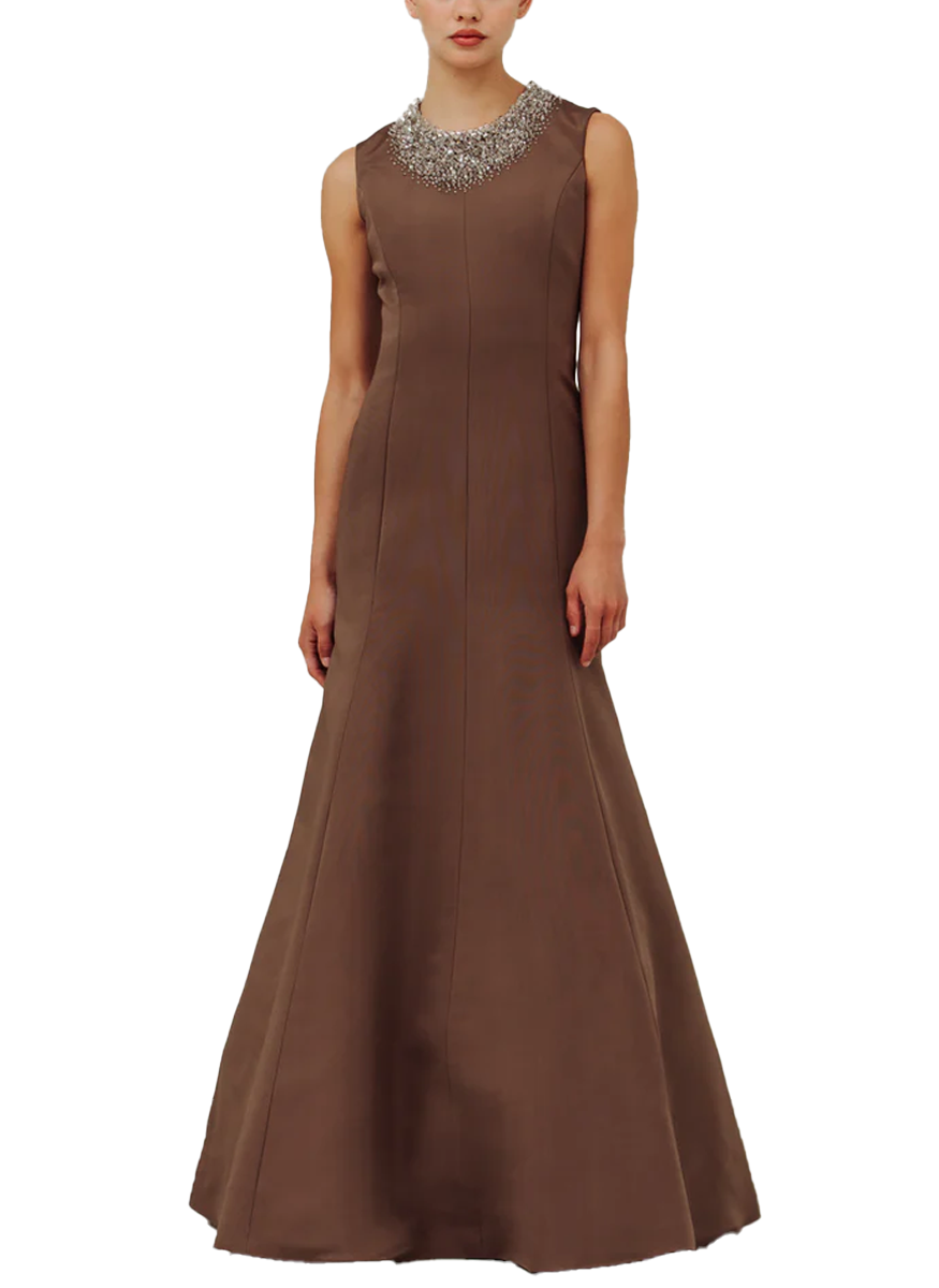 Serena Gown with Gem Neckline