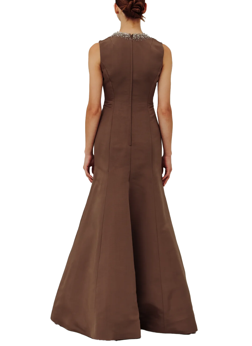 Serena Gown with Gem Neckline