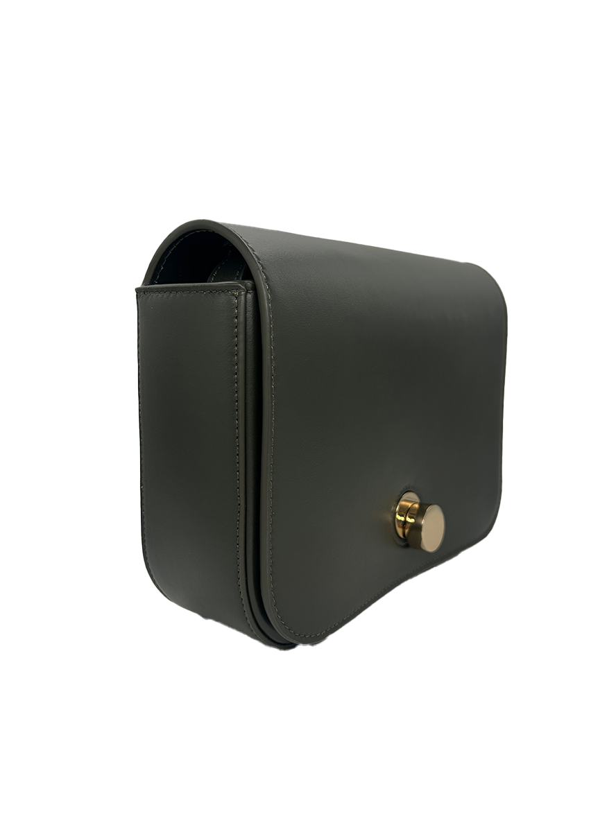 Leather Messenger Bag in Olivo - Fabiana Filippi