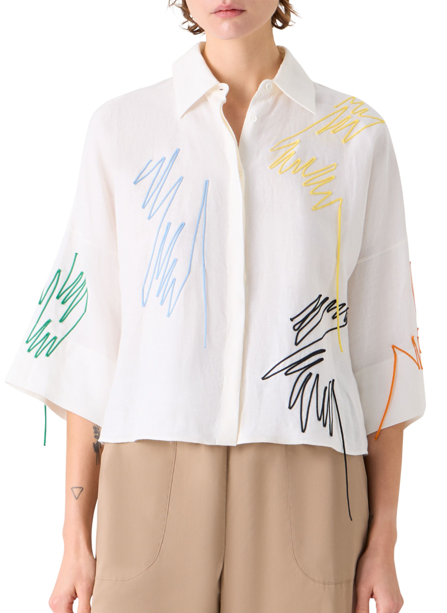 Linen Scribble Blouse