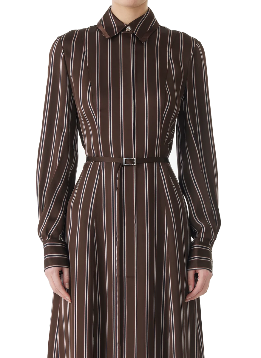 Striped Long Sleeve Midi Shirtdress - Jason Wu Collection