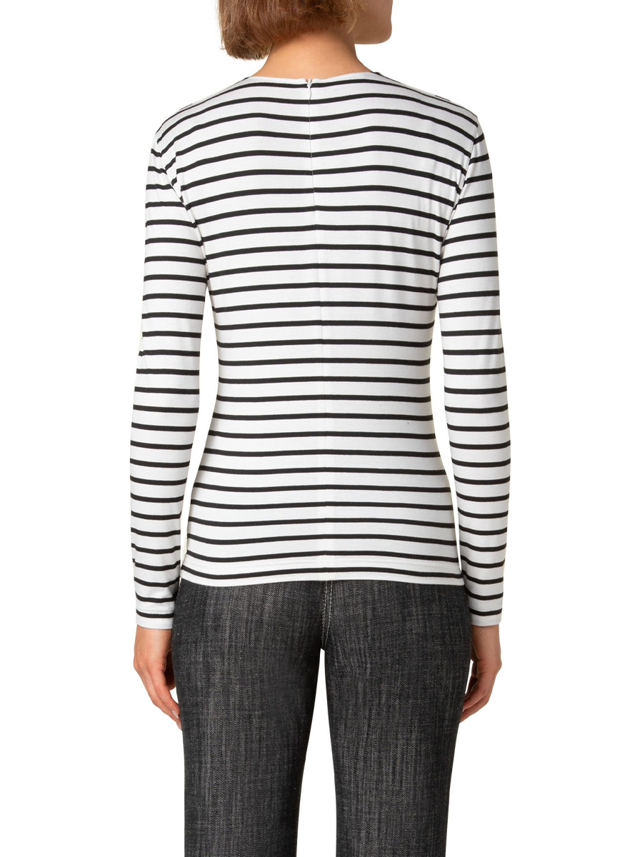 Sailor Stripe Crewneck Long Sleeve Shirt - Akris Punto