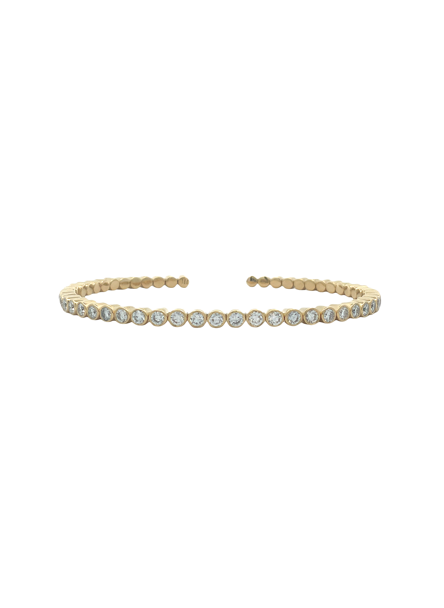 Flexible Diamond Cuff, Yellow Gold