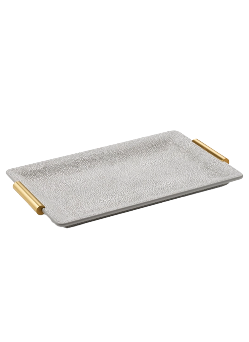Shagreen Vanity Tray in Dove, Small