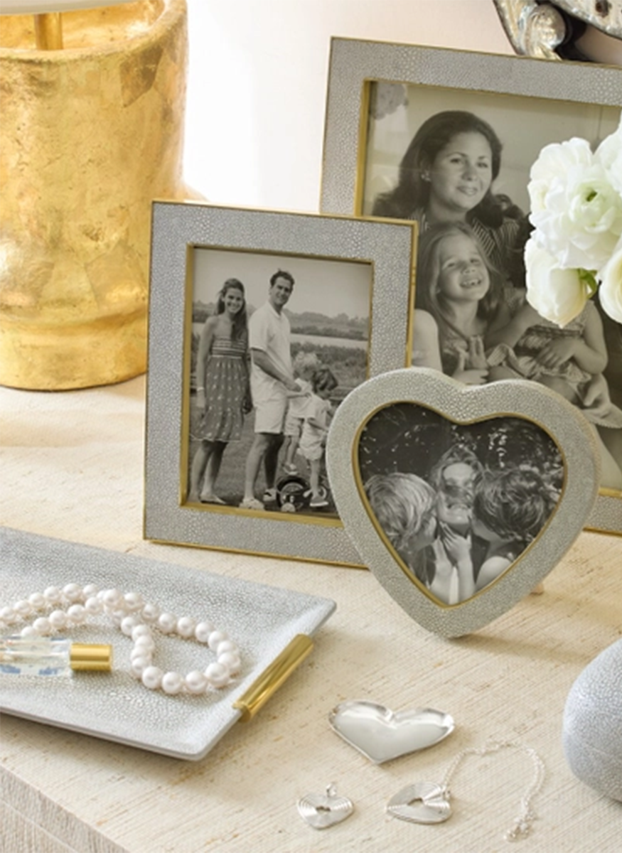 Shagreen Vanity Tray in Dove, Small
