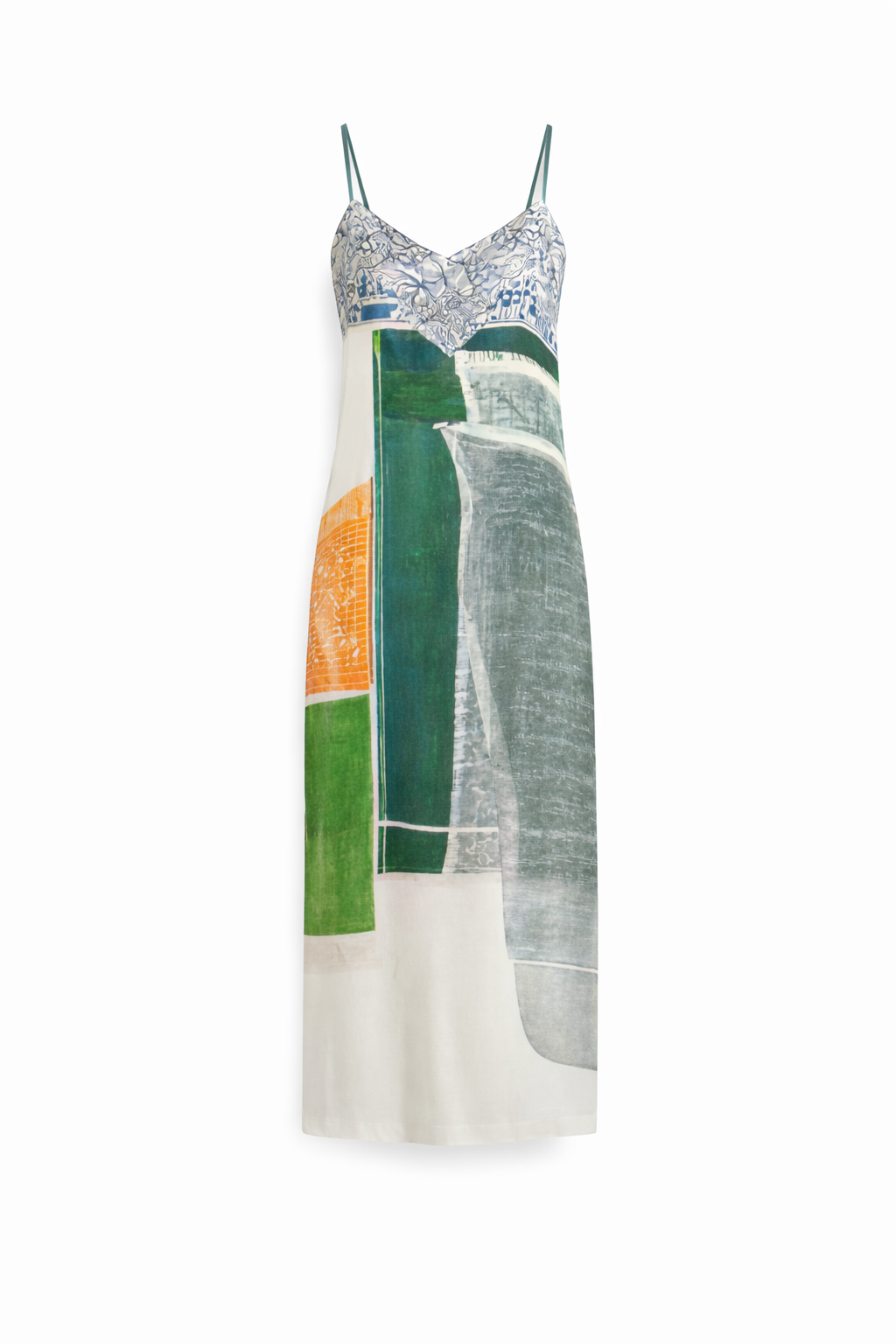 Collage Slip Dress with Platter Artwork by Robert Rauschenburg