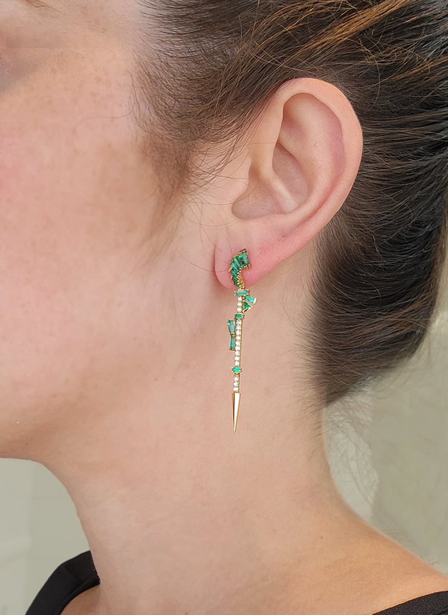 "Filly" Earrings, Emerald