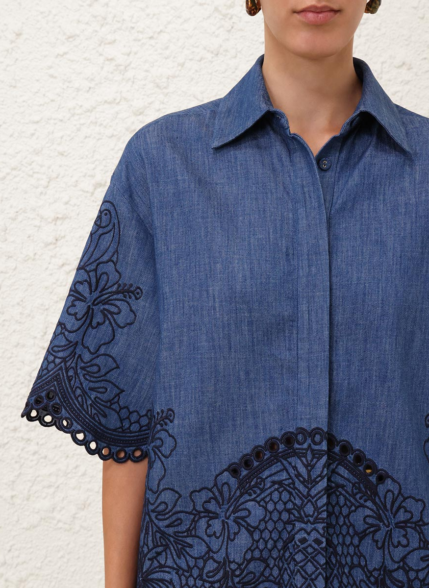 Coco Embroidered Denim Shirt - Zimmermann