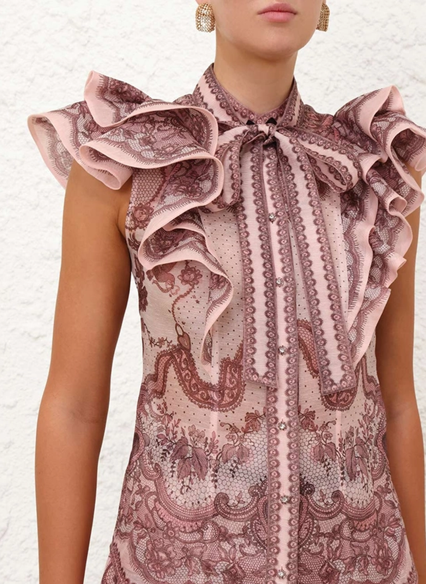 Crush Frilled Fitted Blouse - Zimmermann