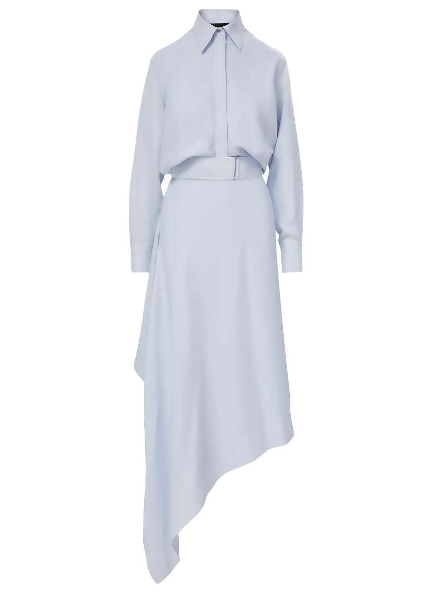 Margot Shirtdress in Blue Silk