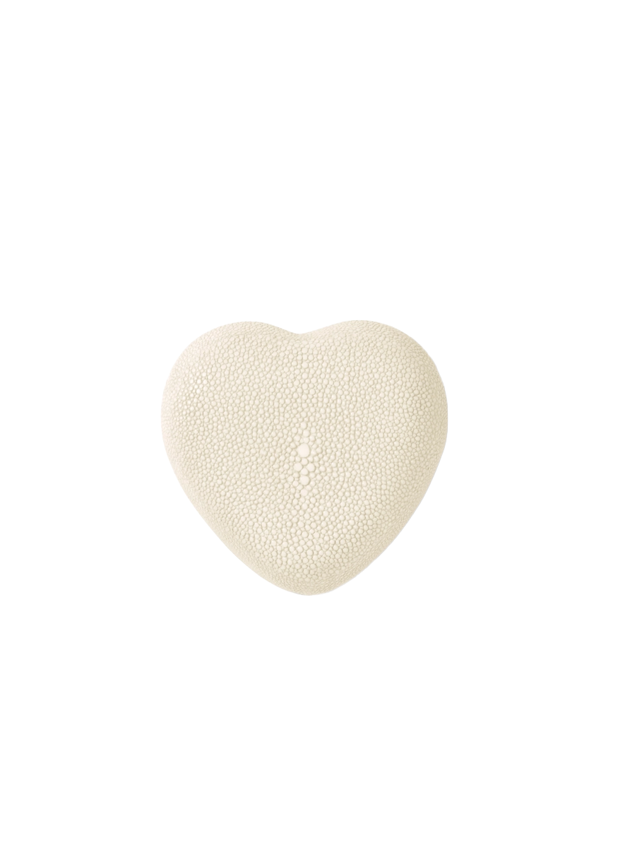 Shagreen Heart Box, Cream - Aerin
