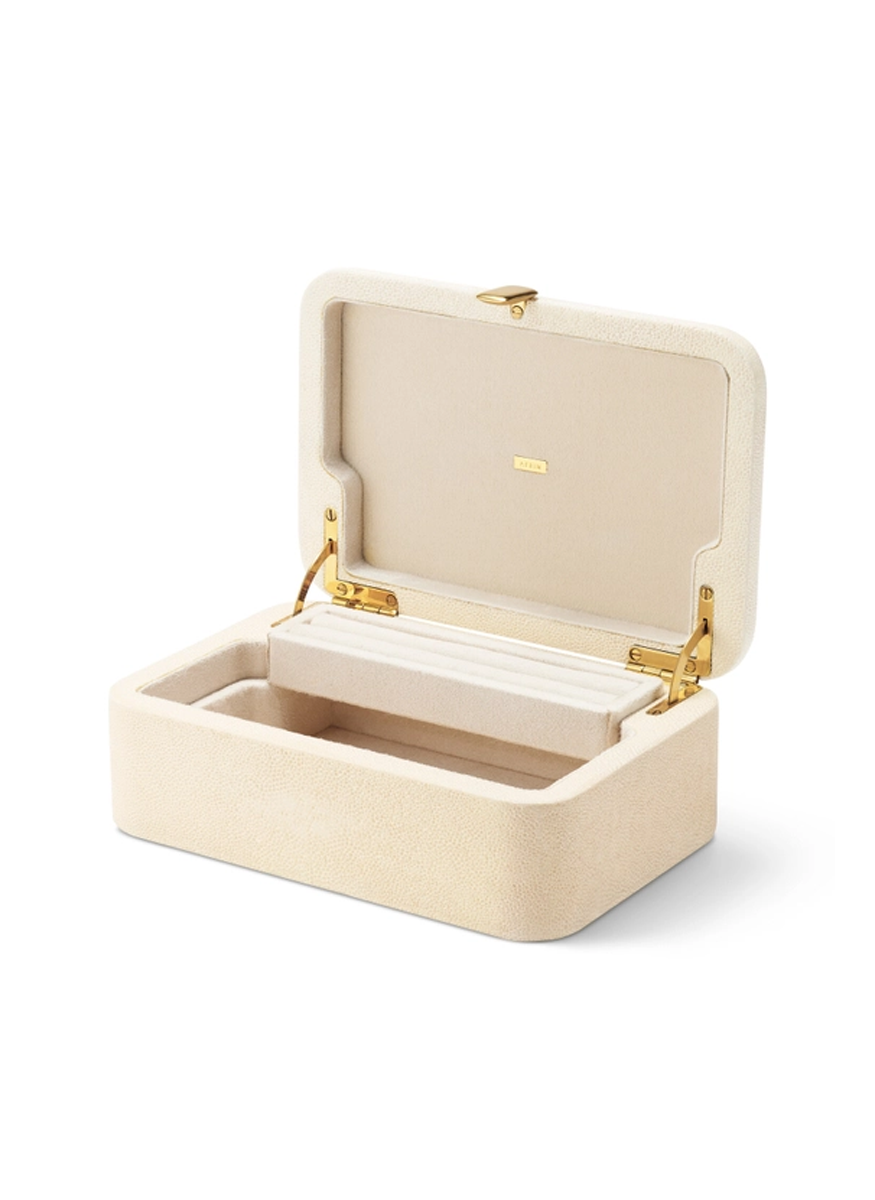 Abella Shagreen Jewelry Box, Small - Aerin