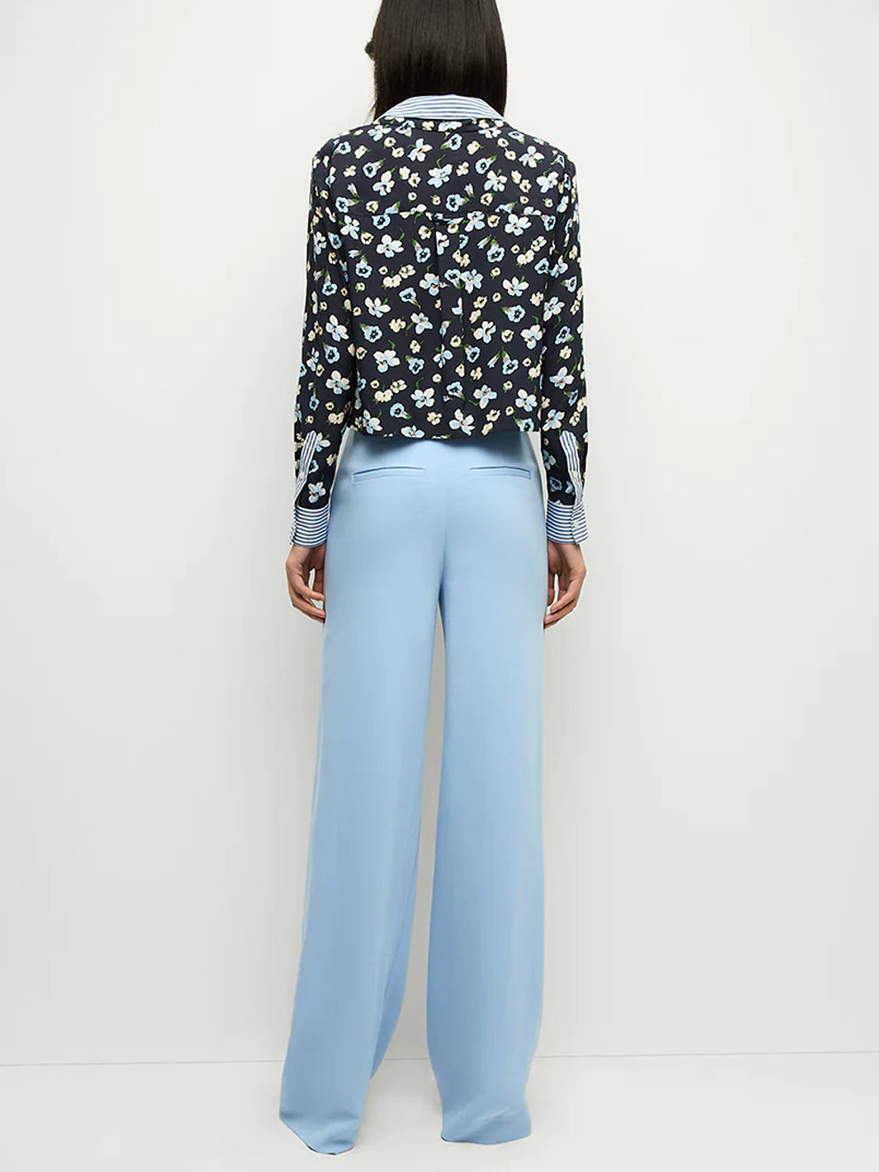 Maia Floral Silk Double-Collar Shirt - Veronica Beard