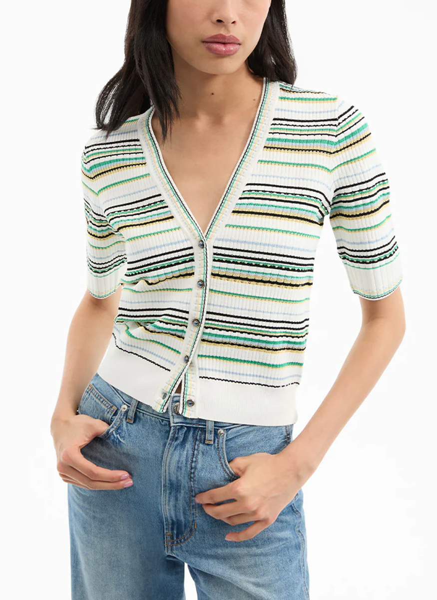 Varia Striped Cardigan - Veronica Beard