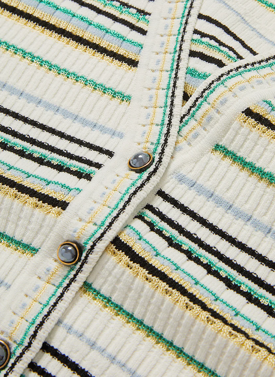 Varia Striped Cardigan - Veronica Beard