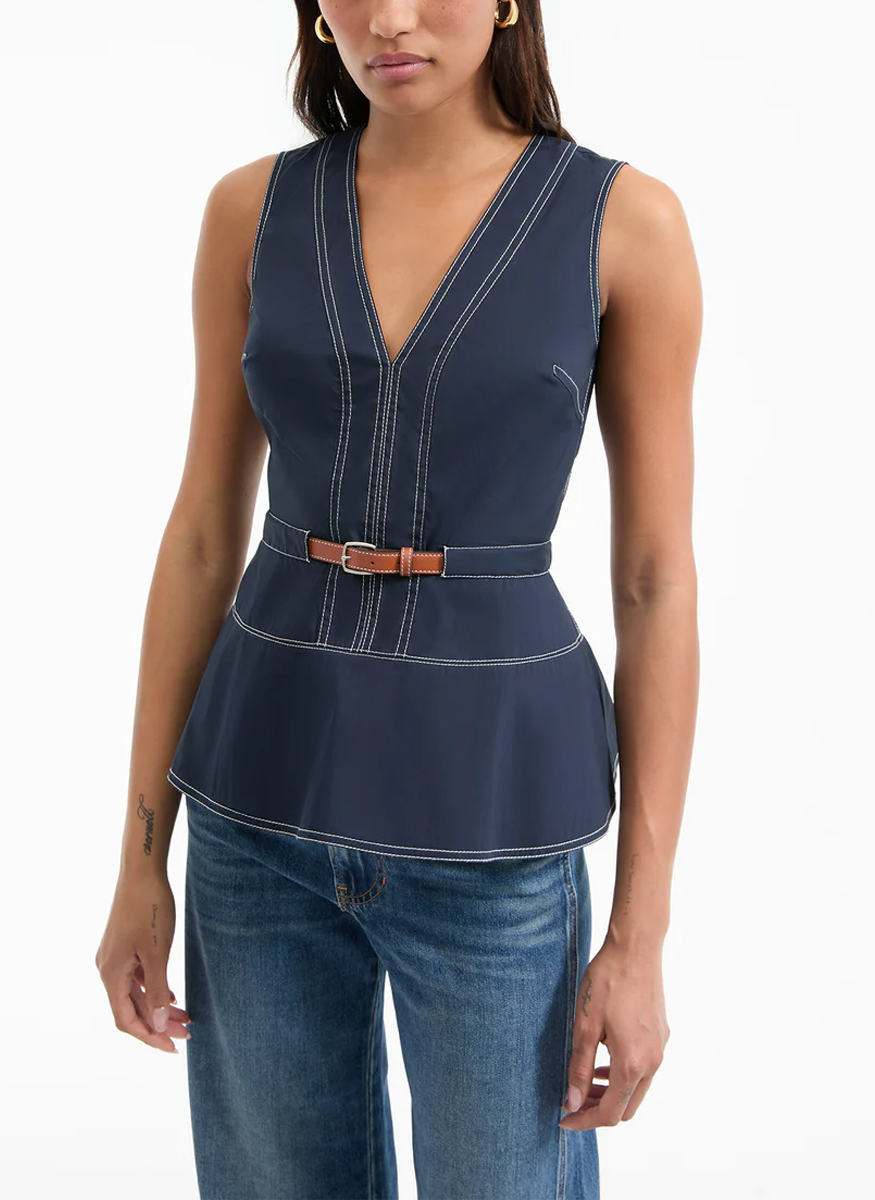 Nickleby Belted Top - Veronica Beard