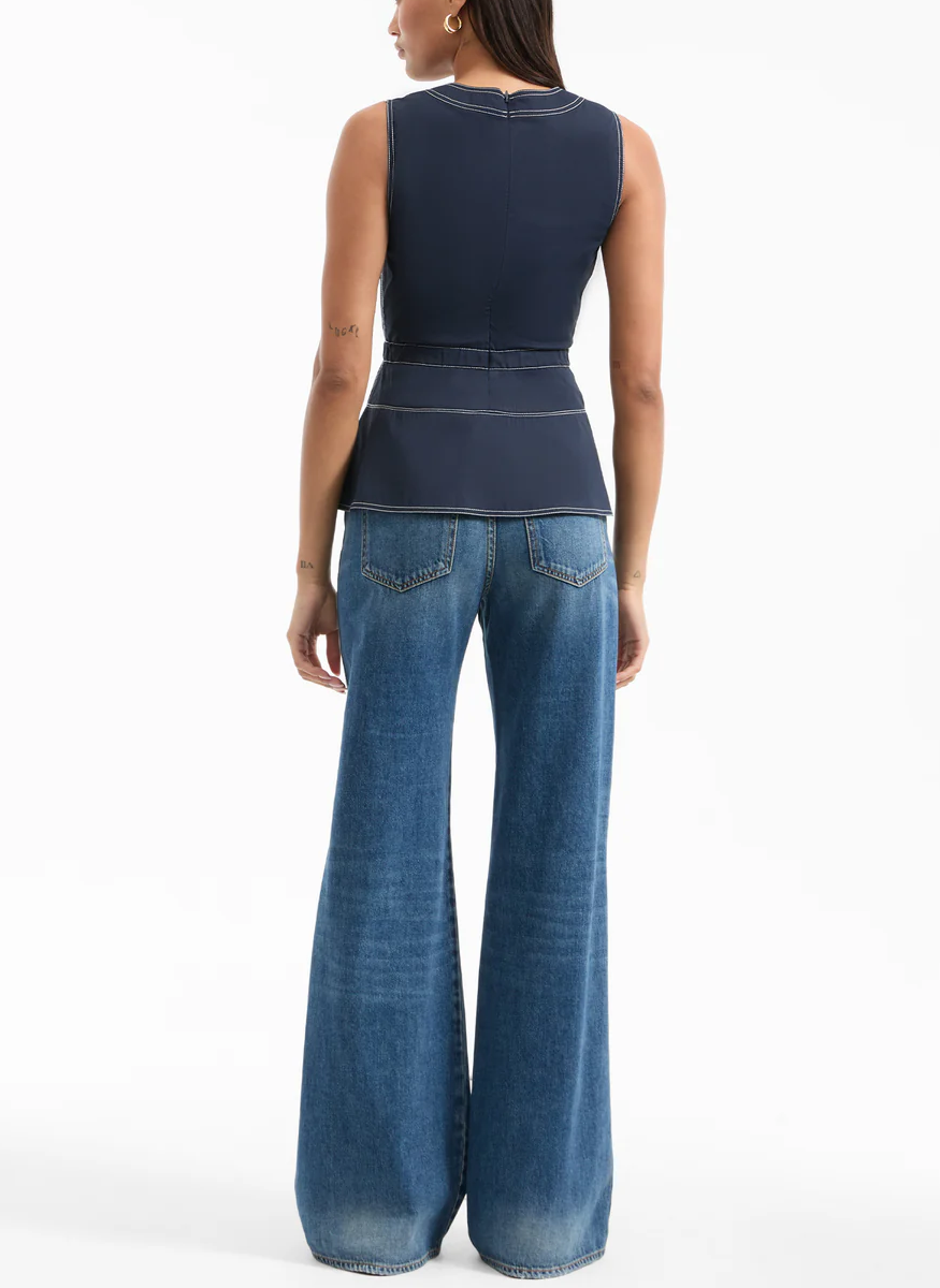 Nickleby Belted Top - Veronica Beard