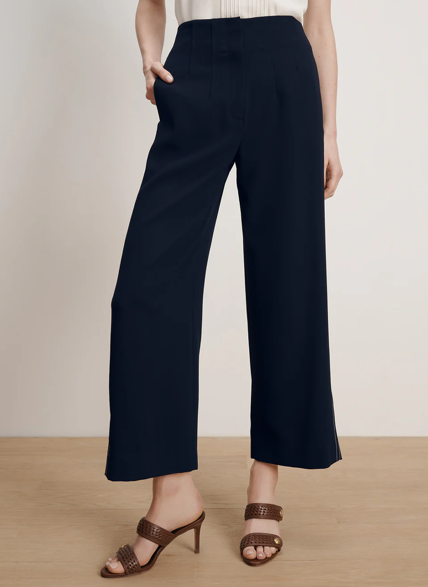 Ellin Cropped Wide-Leg Pan - Veronica Beard