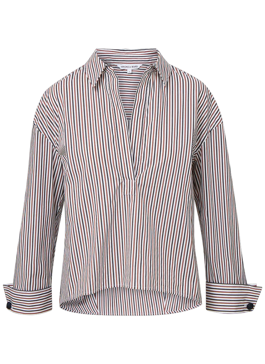 【Veronica Beard】 Ortizストライプコットンブレンドテリーブレ Veronica Beard Ortiz Striped Double-Breasted Jacket | Saks